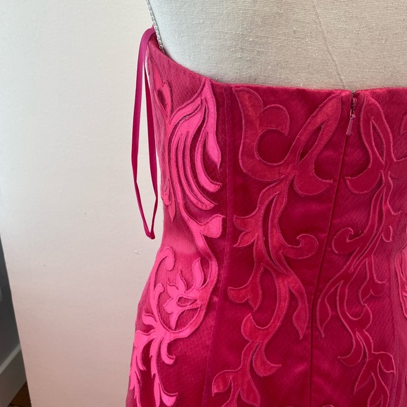 Bright Pink Formal Gown with Train - Picture 2 of 7